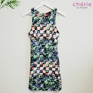 Forever 21 | Tropical Floral Checkered Mini Dress